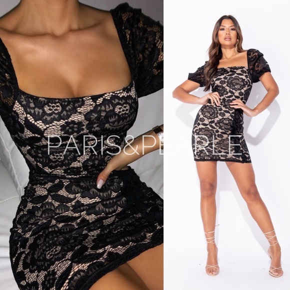 Dresses & Skirts - Ritz & Glamour Black Crochet Lace Bodycon Dress